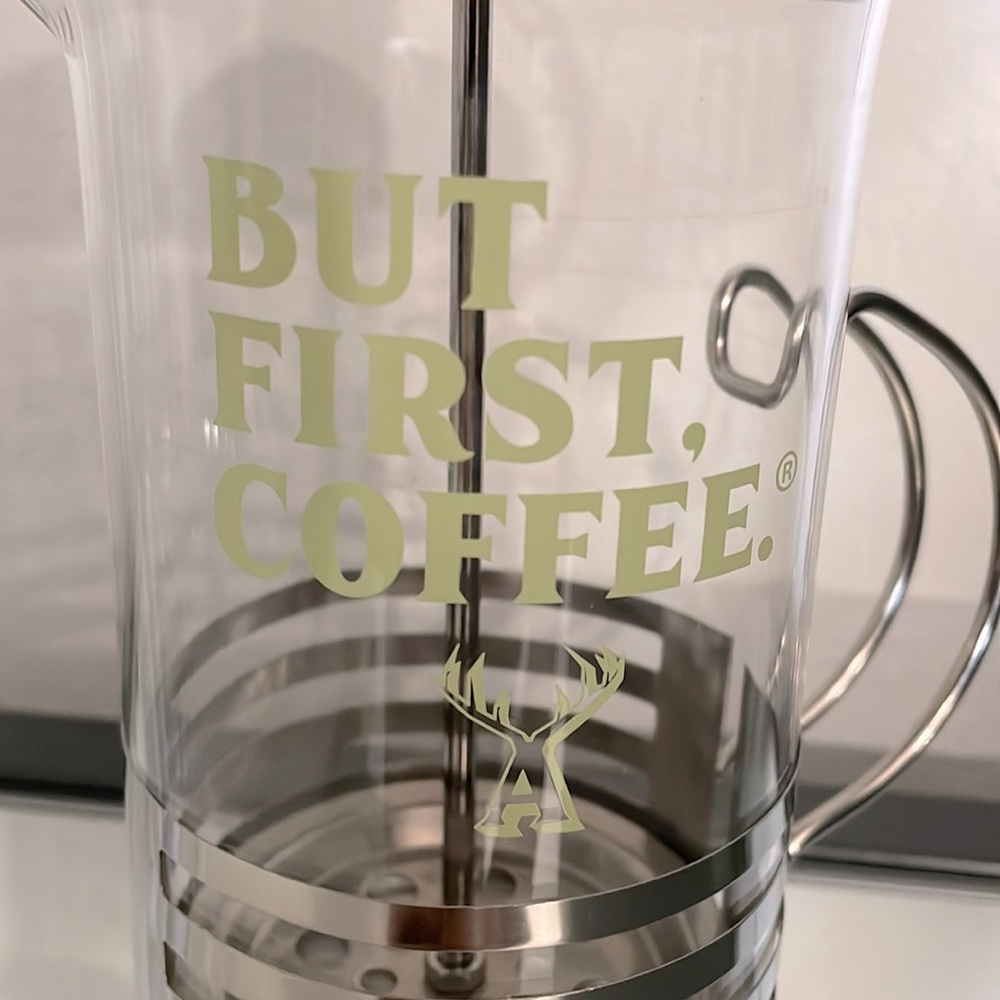 Alfred But First Coffee Silver French Press - Picture 3 of 3